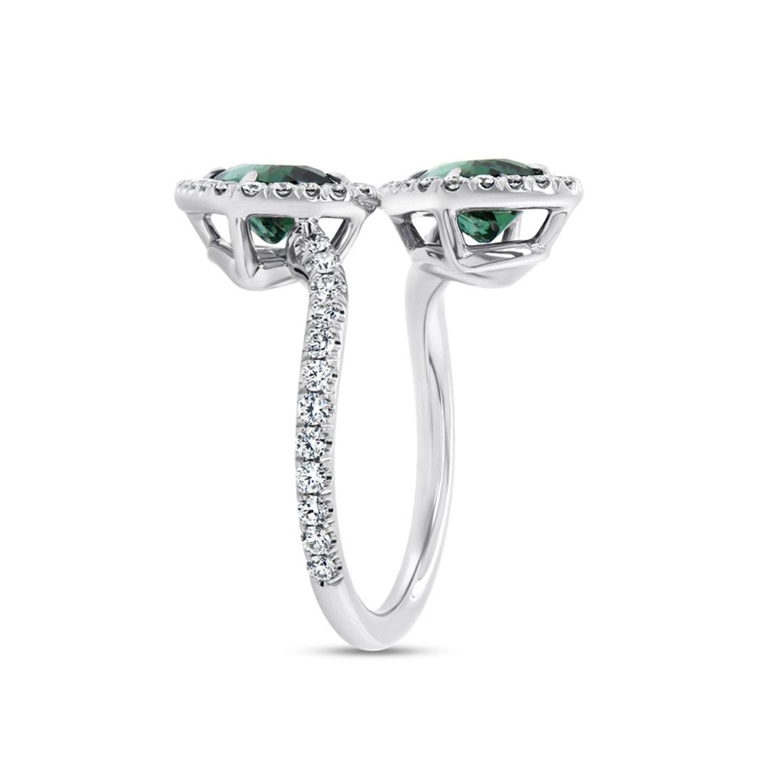 Tourmaline & Diamond Bypass Ring