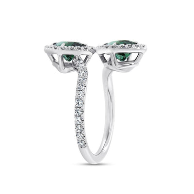Tourmaline & Diamond Bypass Ring