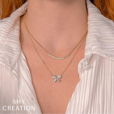 0.46ctw Diamond Bezel Necklace