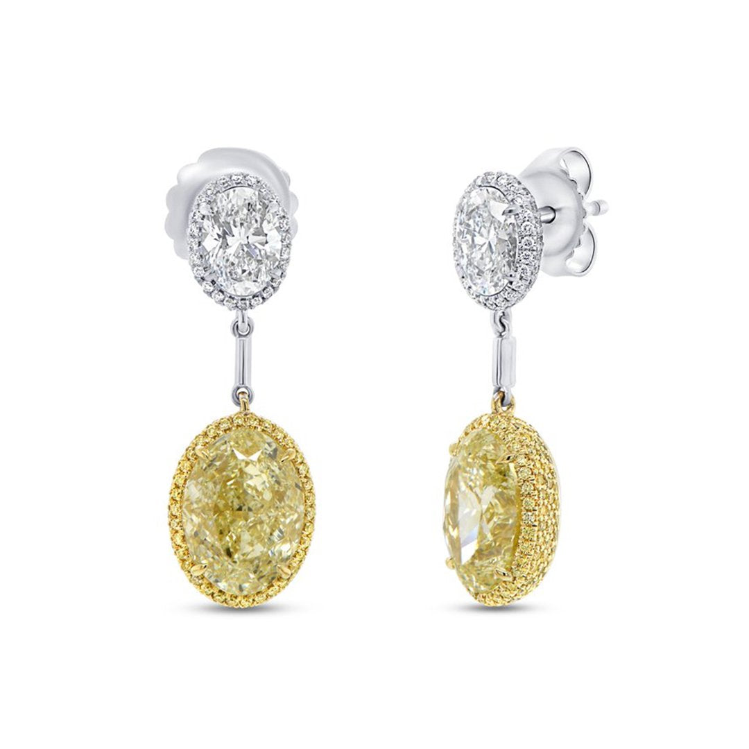 Fancy Yellow Diamond Drop Earrings