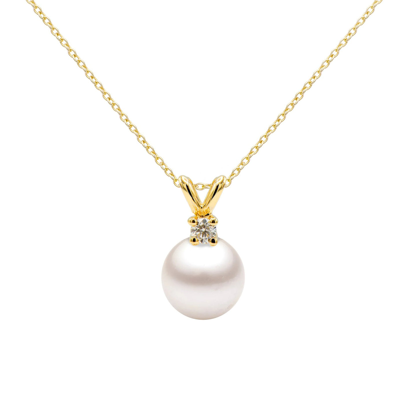 Pearl & Diamond Pendant Necklace