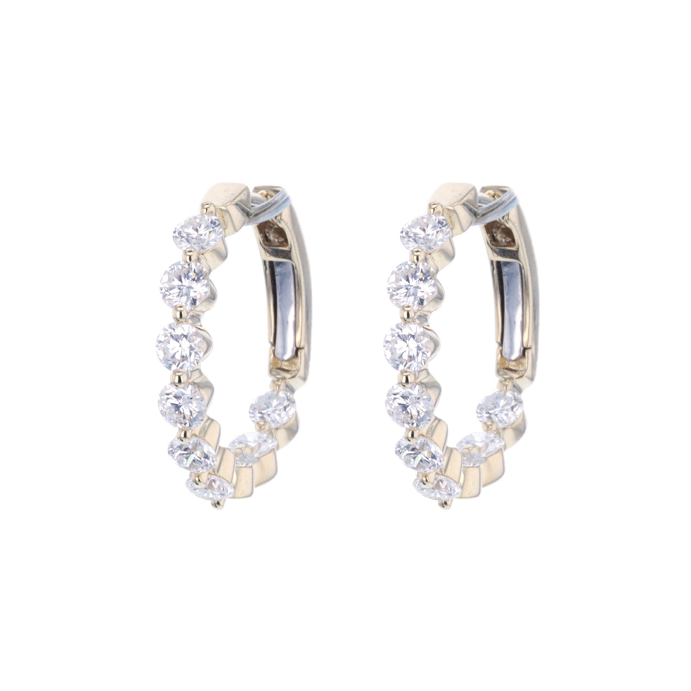 1.50 ctw Diamond 1/2" Inside-Out Hoop Earrings