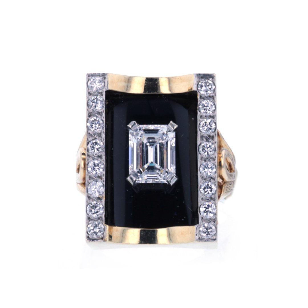 Diamond & Black Onyx Ring