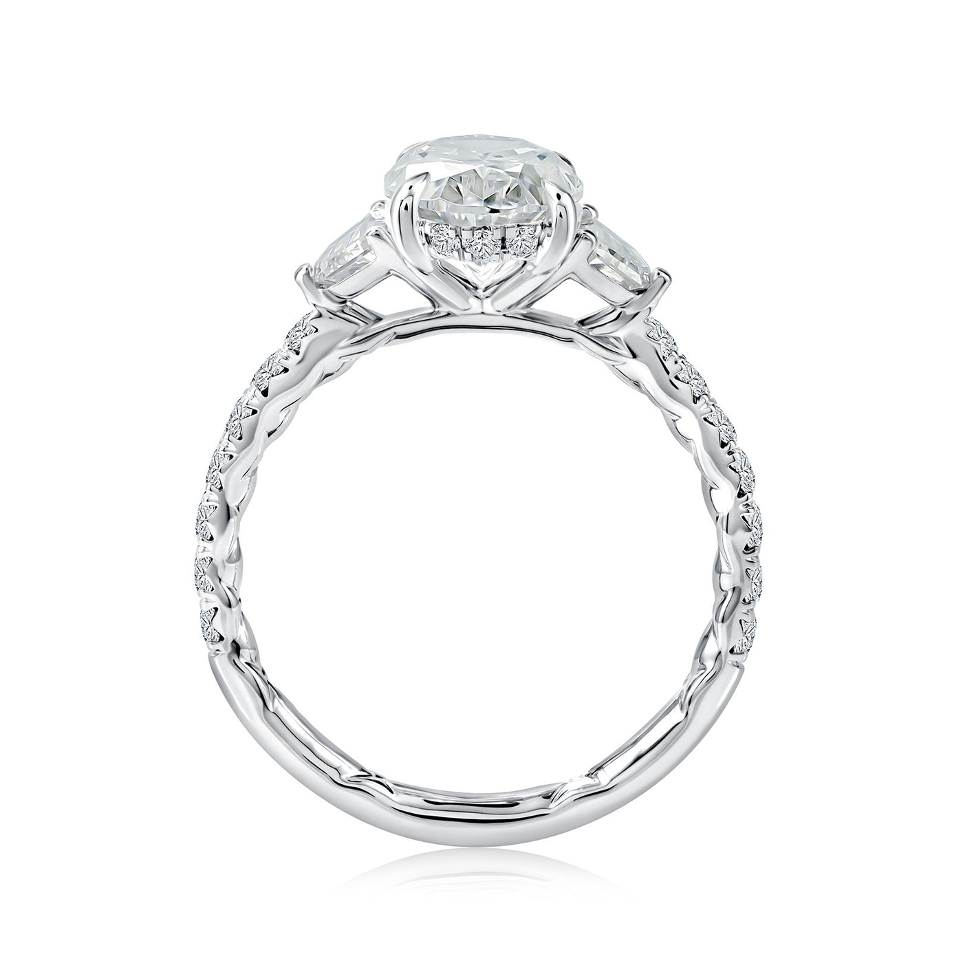 0.90 ctw Diamond Hidden Halo Engagement Ring