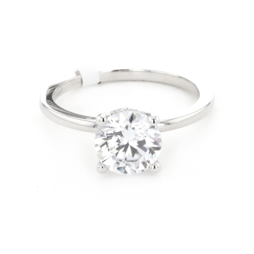 0.03 ctw Diamond Hidden Halo Engagement Ring