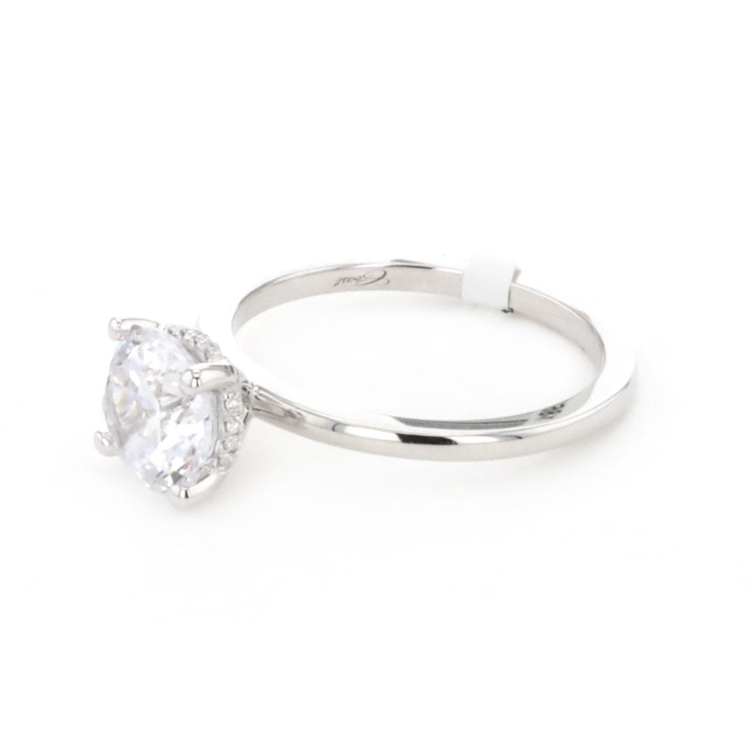 0.03 ctw Diamond Hidden Halo Engagement Ring