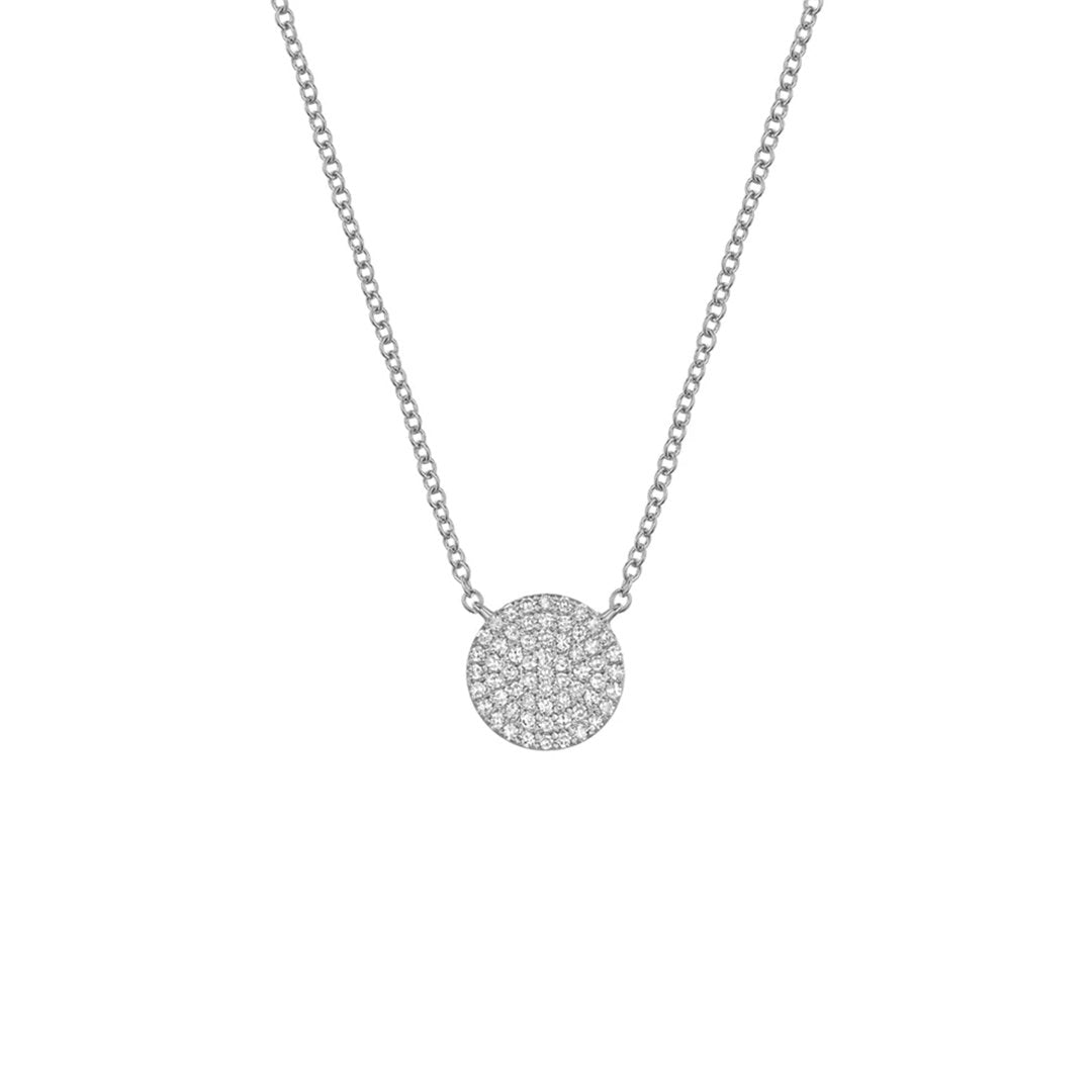 16+2" 0.14 ctw Diamond Pave Disc Necklace