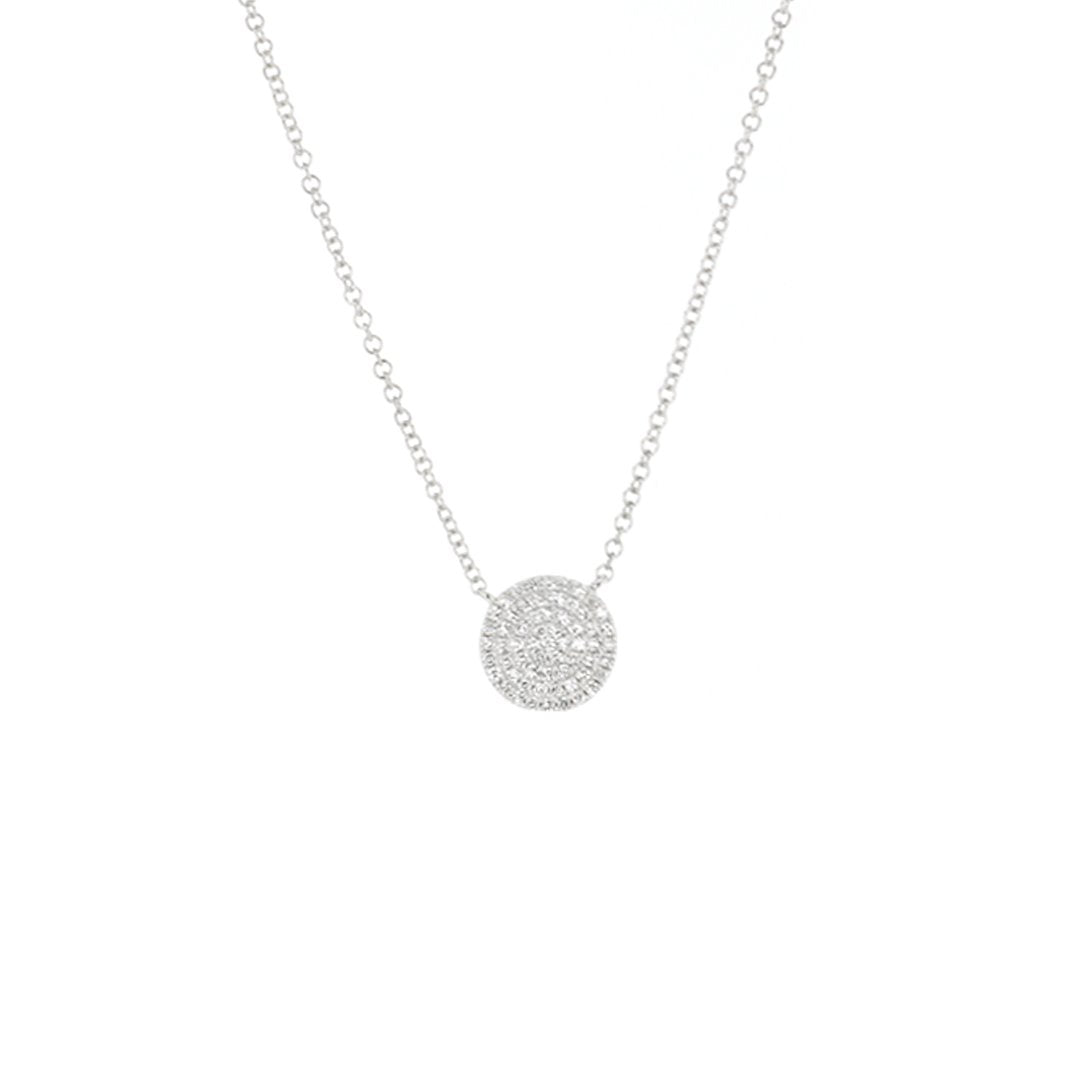 0.14 ctw Diamond Pave Circle Necklace