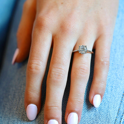 0.06 ctw Diamond Hidden Halo Engagement Ring