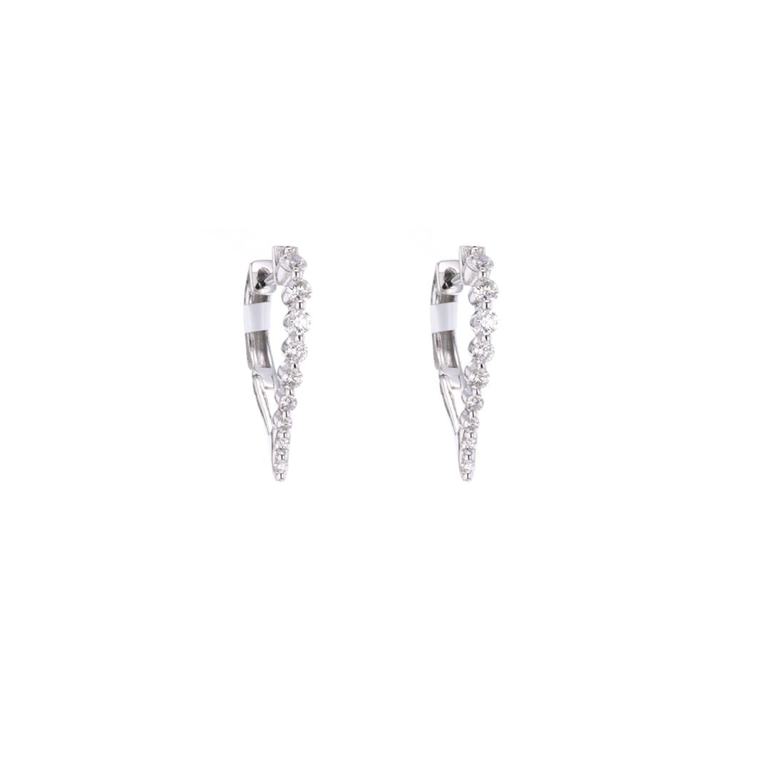 0.50 ctw Diamond "V" Hoop Earrings