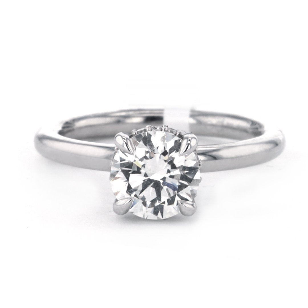 1.40 ct Round Diamond Hidden Halo Engagement Ring