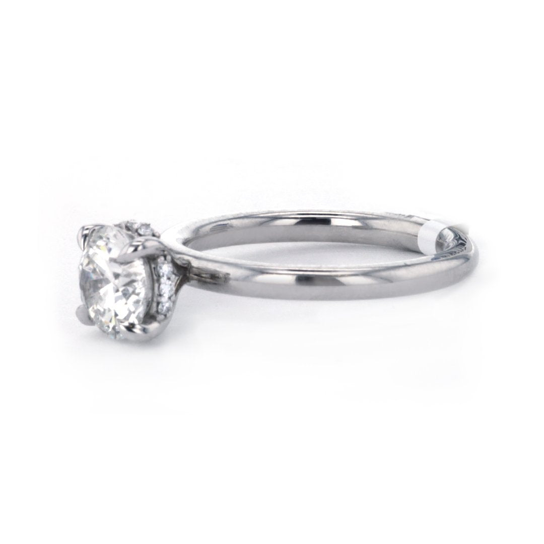 1.40 ct Round Diamond Hidden Halo Engagement Ring
