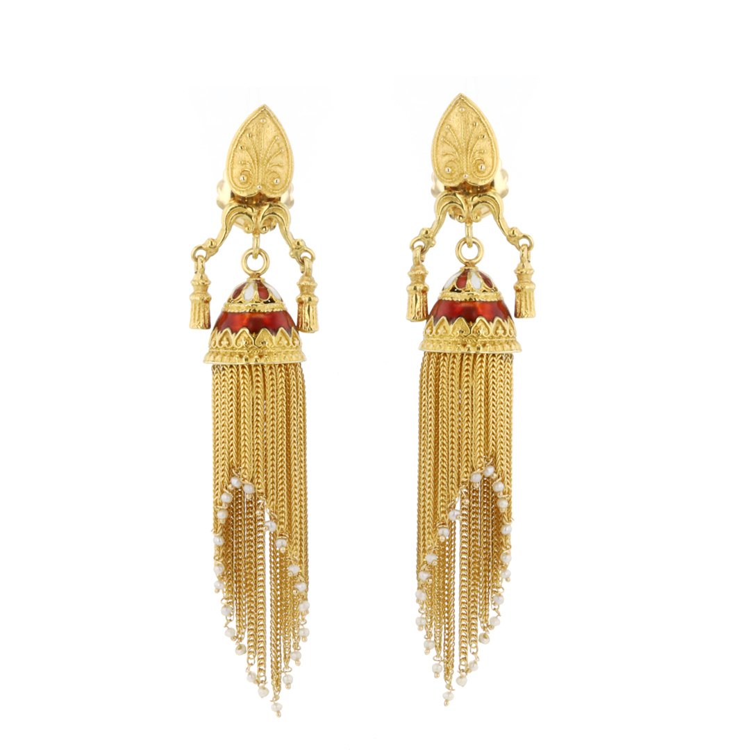 Enamel Tassel Earrings