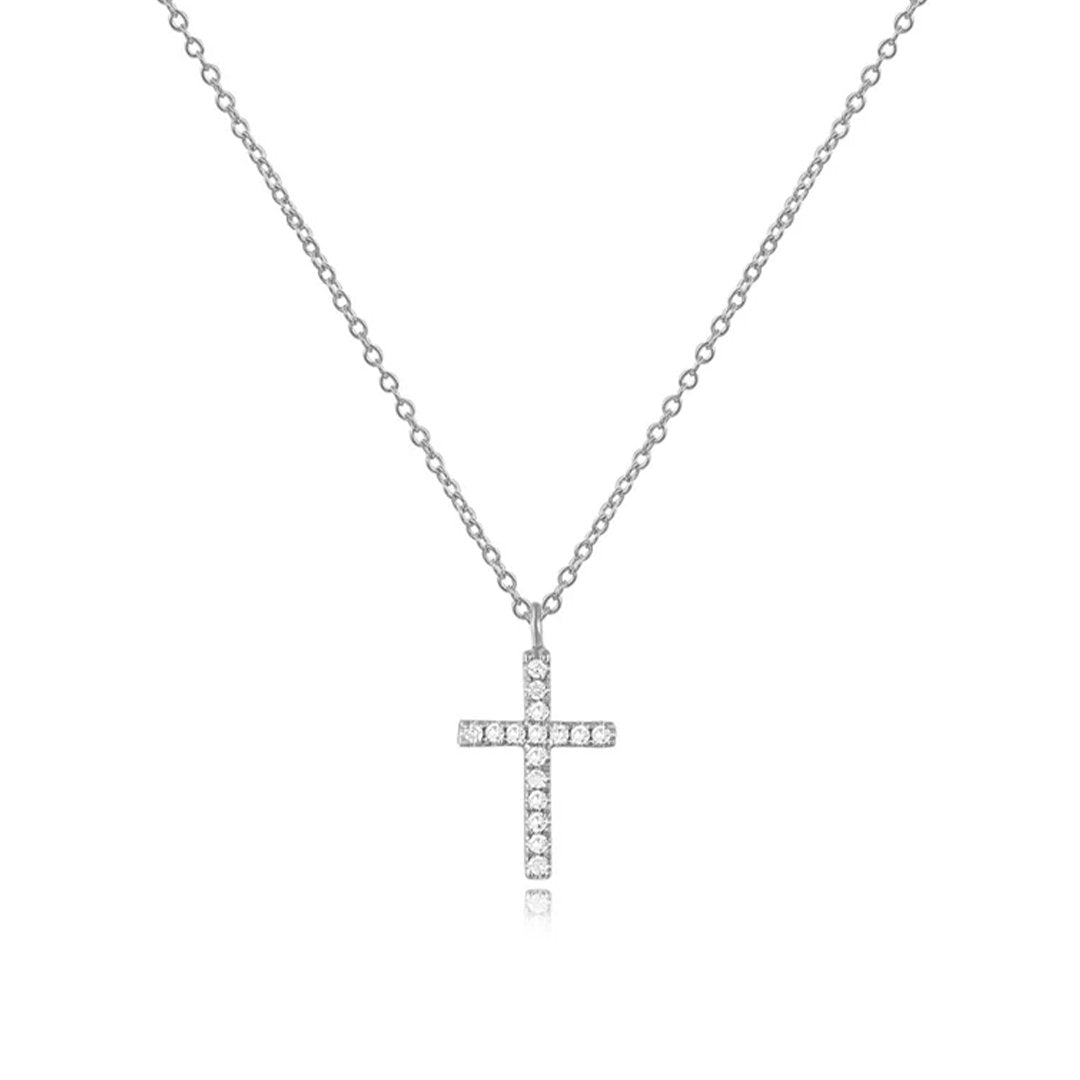 16+2" 0.04 ctw Diamond Cross Necklace