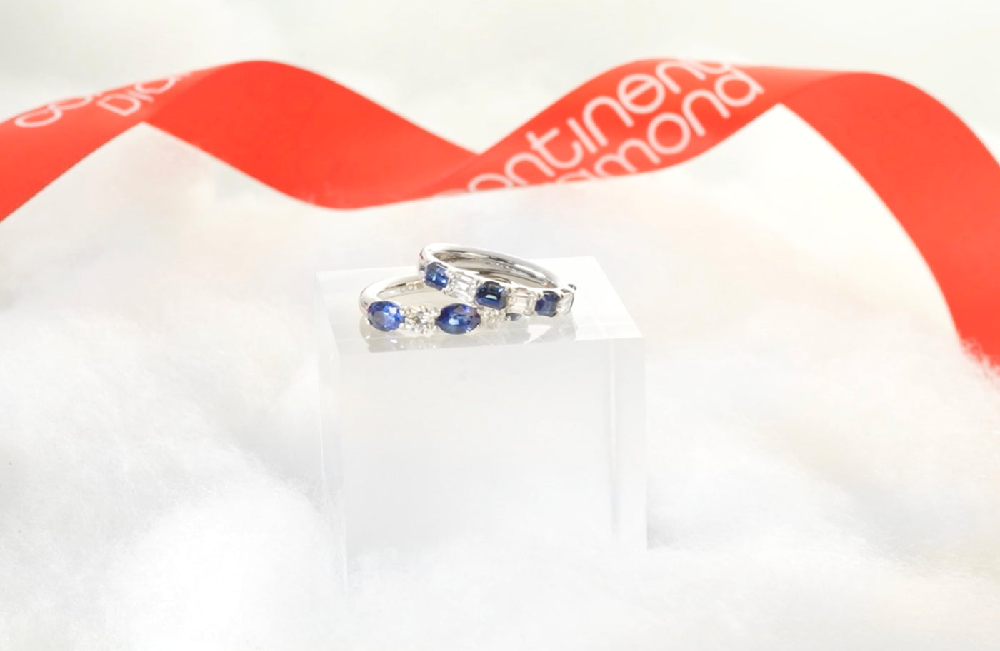Blue Sapphire & Diamond Band