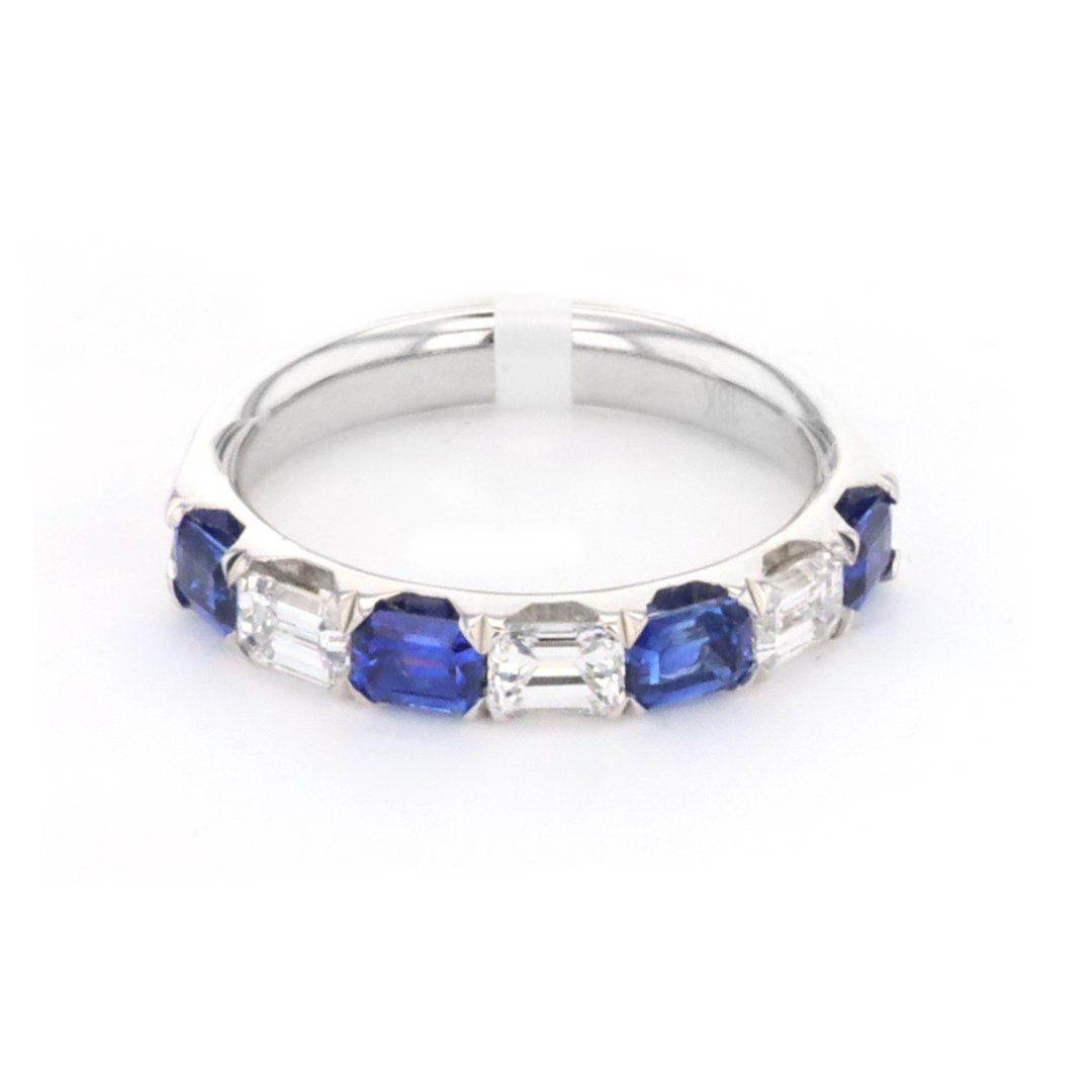 Blue Sapphire & Diamond Band