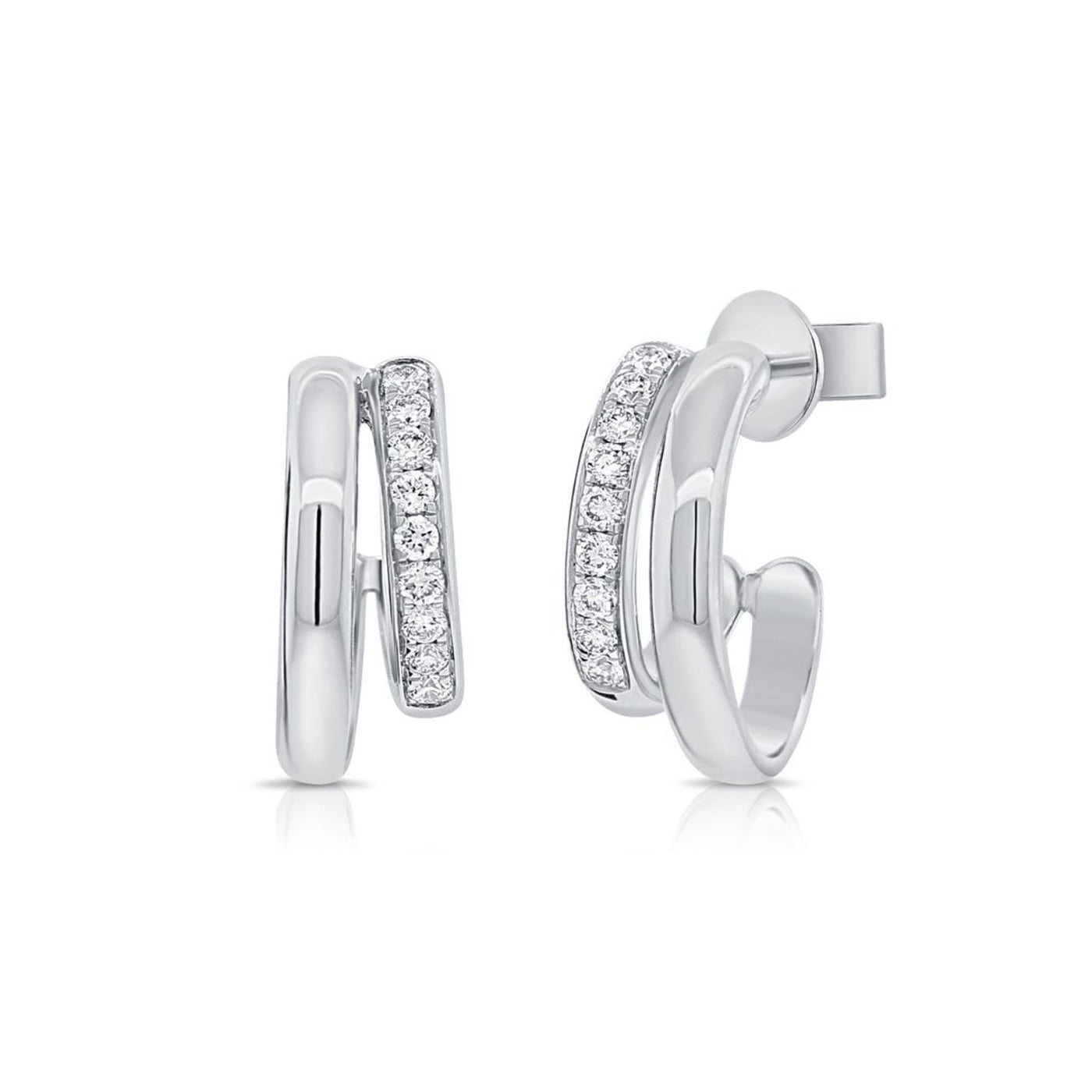 0.25ctw Diamond 2-Row Hoop Earrings