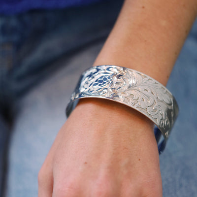 Sterling Silver Wide Bangle