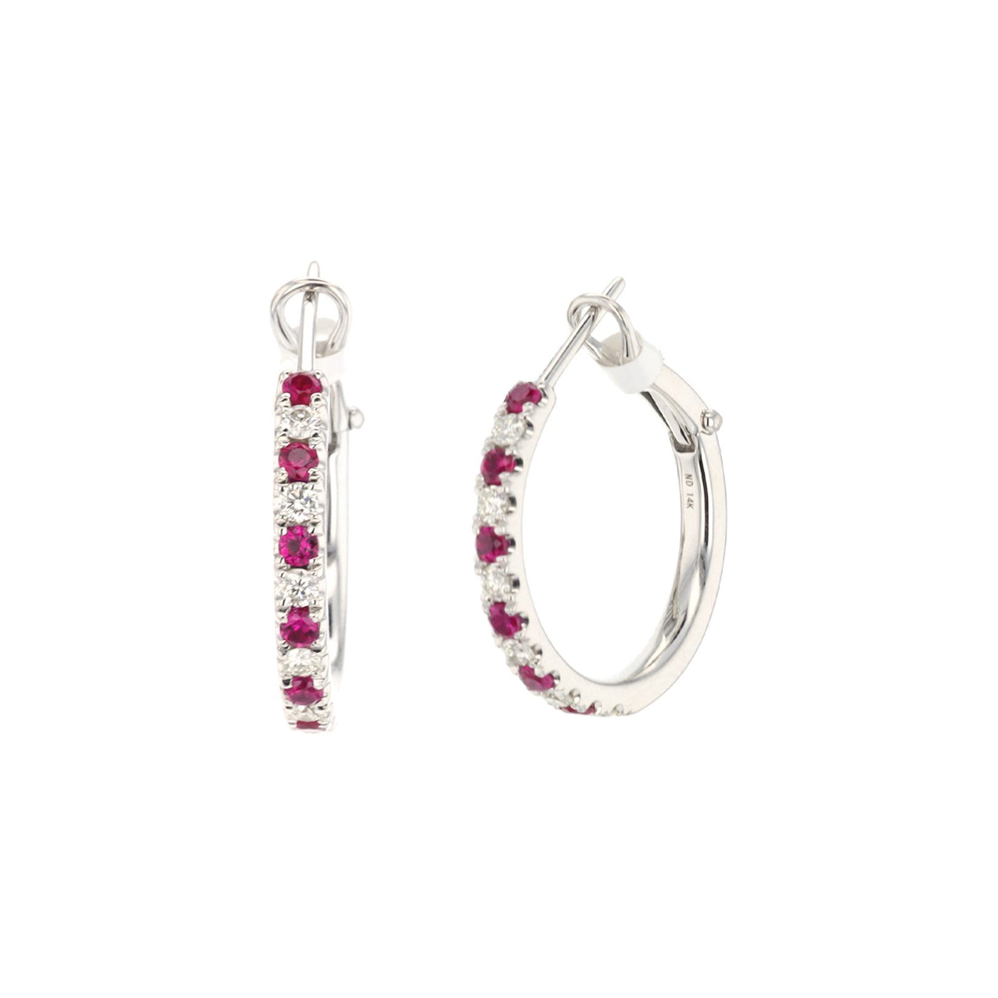 Ruby & Diamond Hoop Earrings