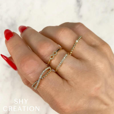 0.02 ctw Diamond Bead Band