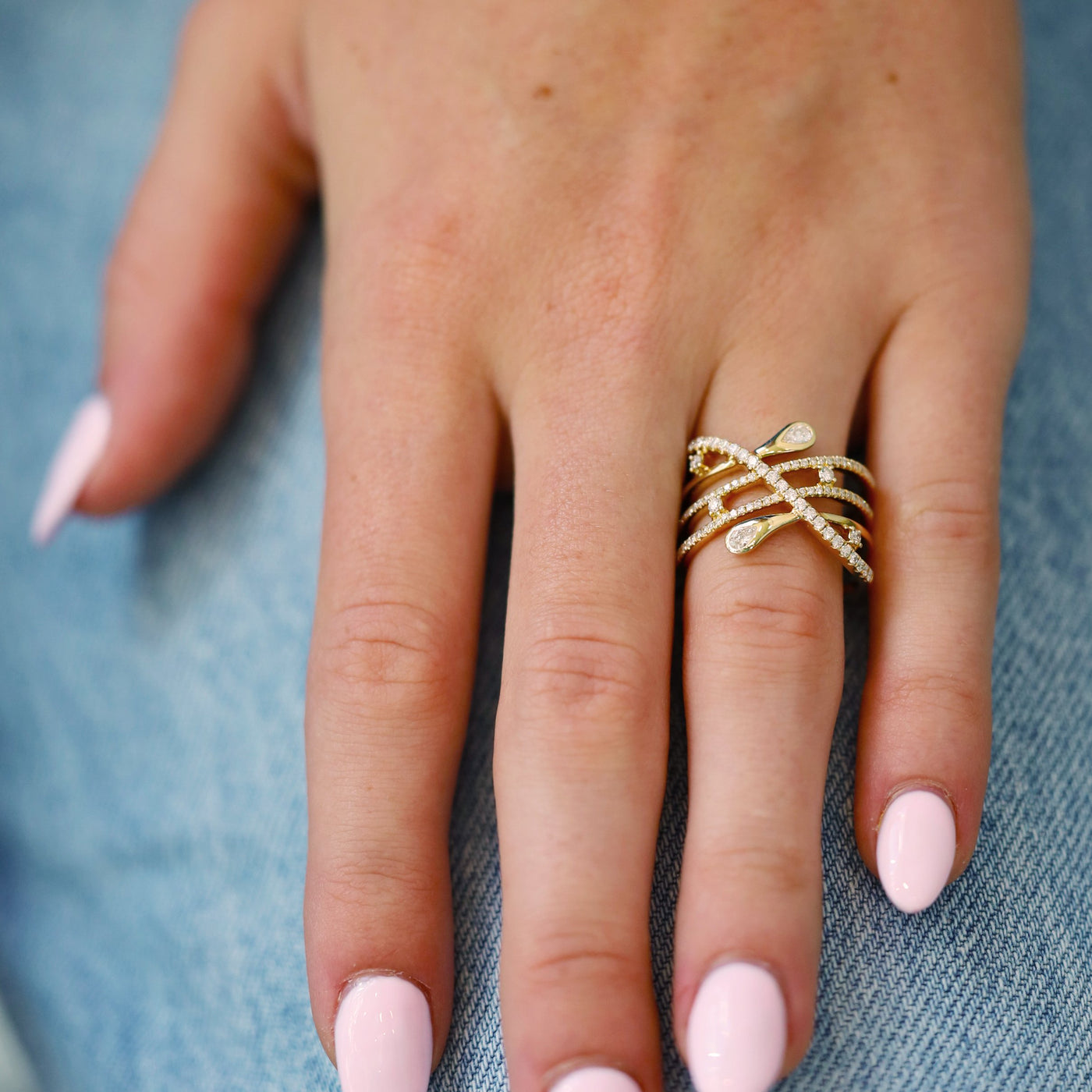 0.59 ctw Diamond Multi-Row Band