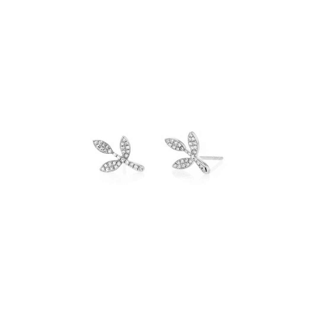 0.17 ctw Diamond Leaf Earrings