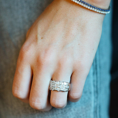 3.20 ctw 3-Row Diamond Band