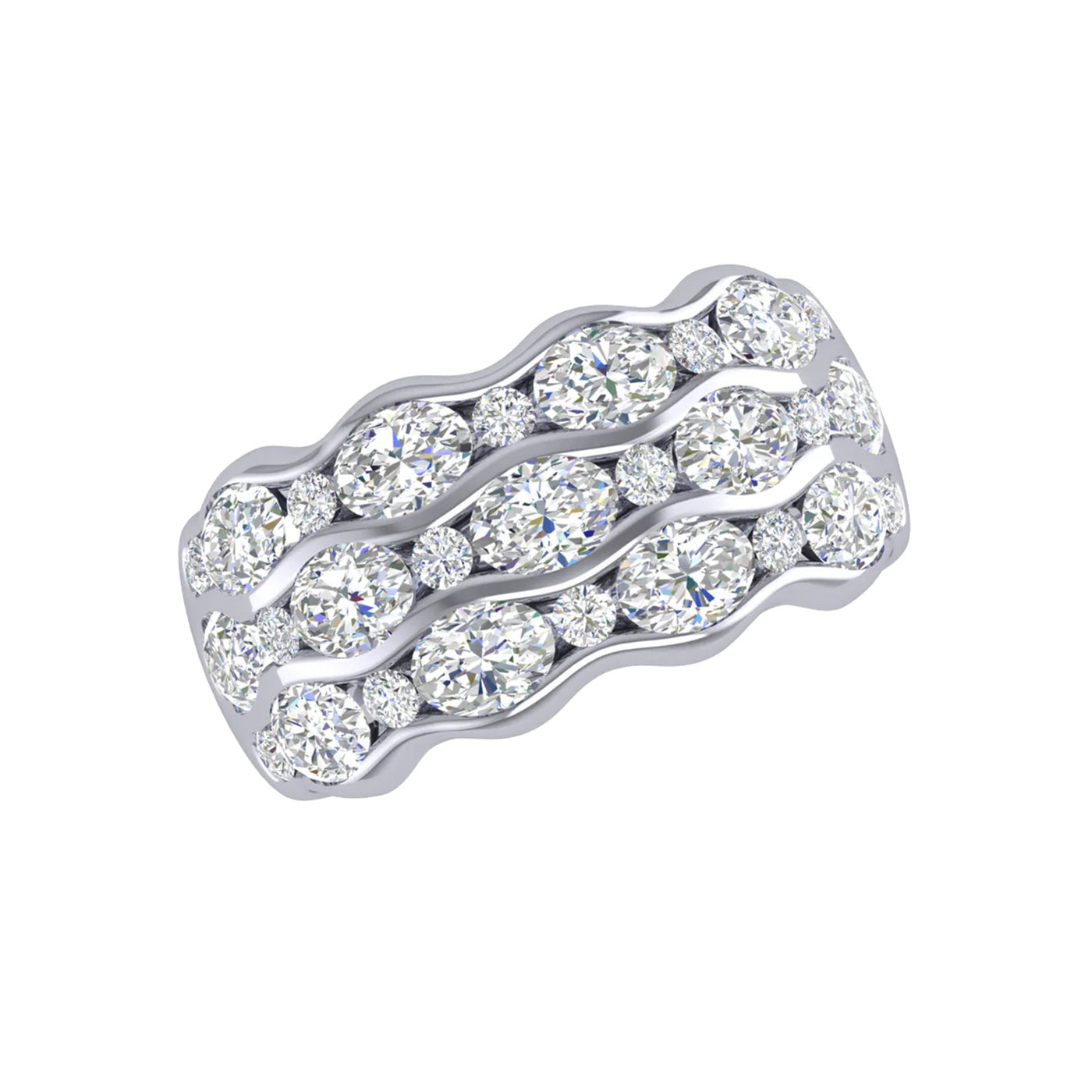 3.20 ctw 3-Row Diamond Band