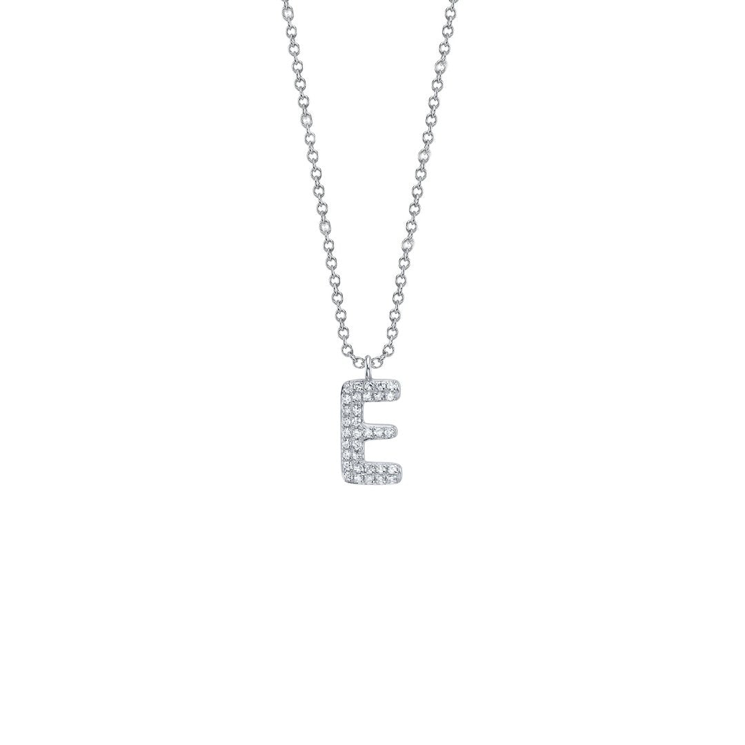 0.07 ctw Diamond Initial E Necklace