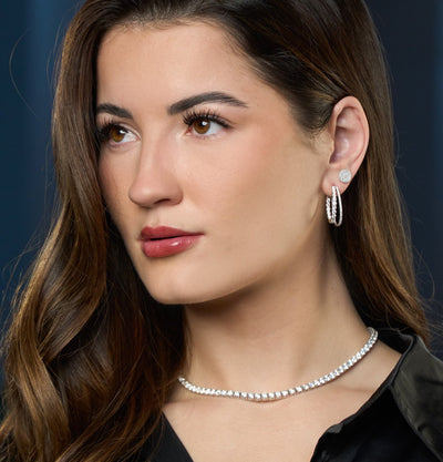 Pave Disc Stud Earrings