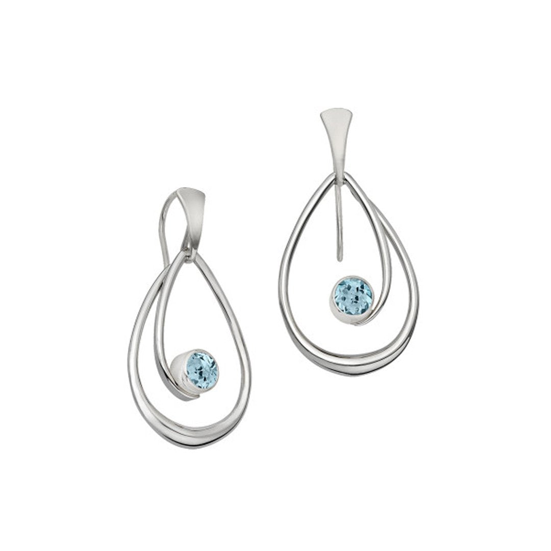 Blue Topaz "Felicity" Drop Silver Earrings