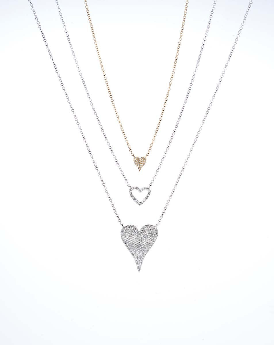 0.43 ctw Diamond Pave Heart Necklace
