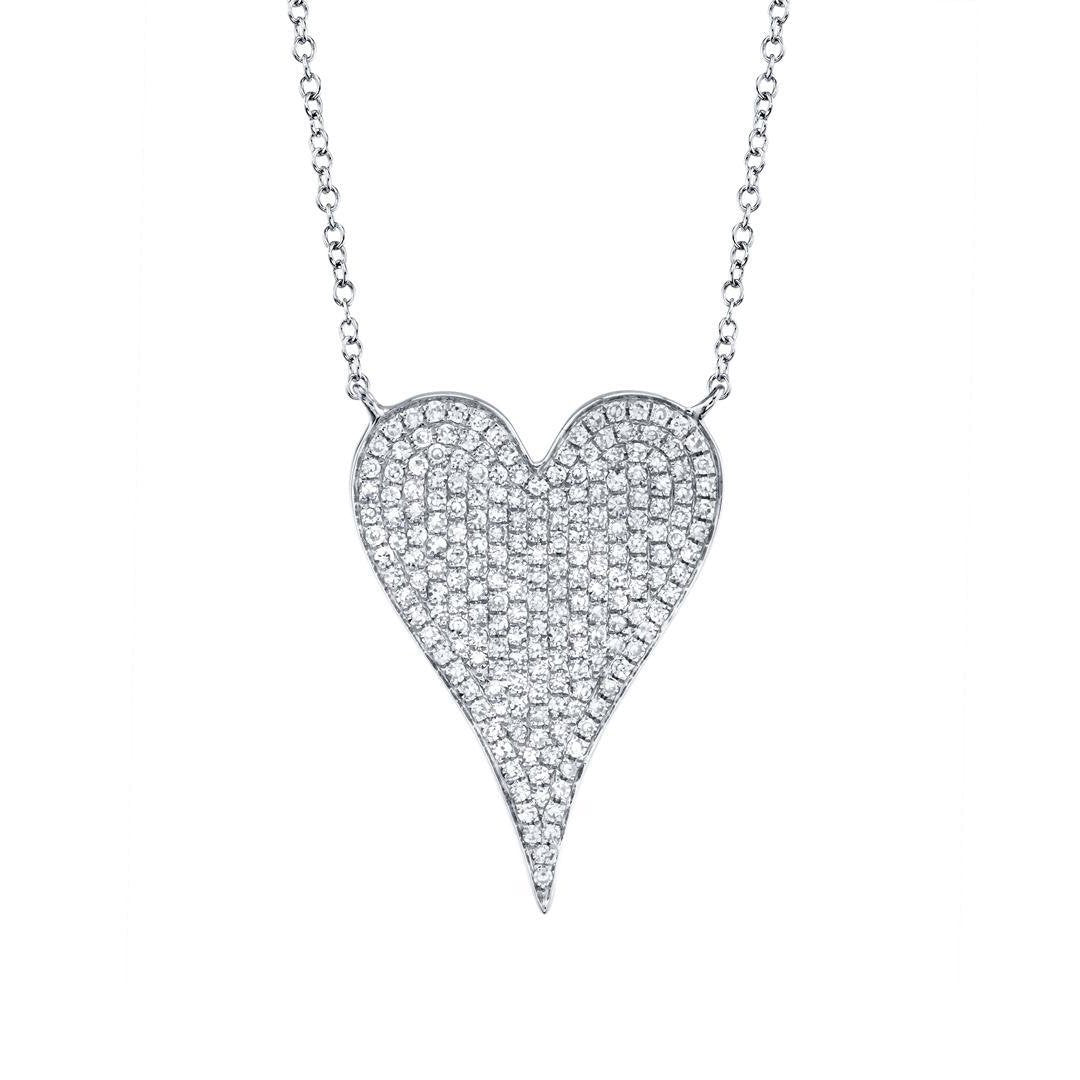 0.43 ctw Diamond Pave Heart Necklace