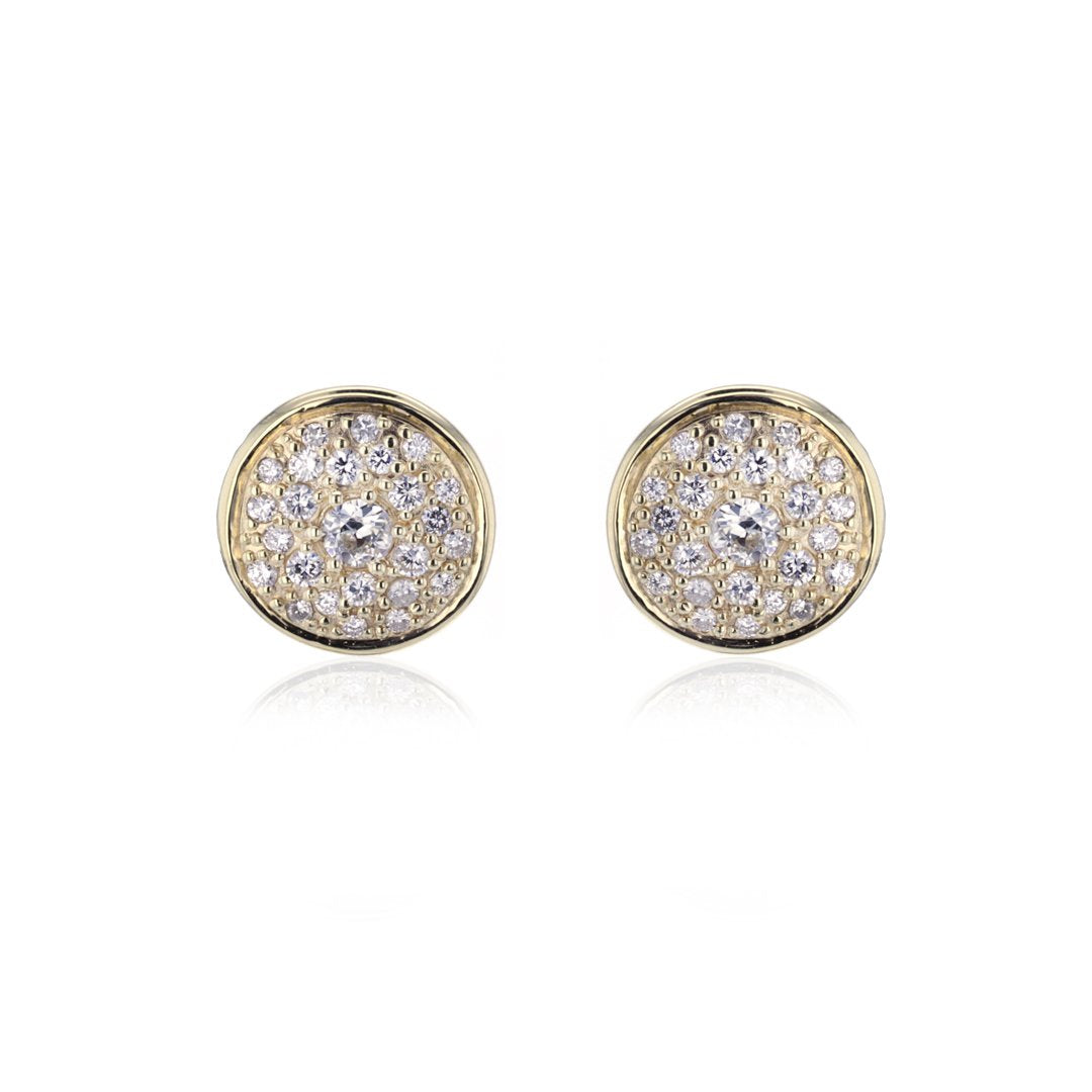 Diamond Disc Earrings