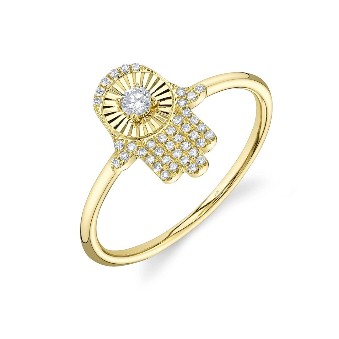 0.15 ctw Diamond Hamsa Ring
