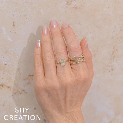 0.15 ctw Diamond Hamsa Ring