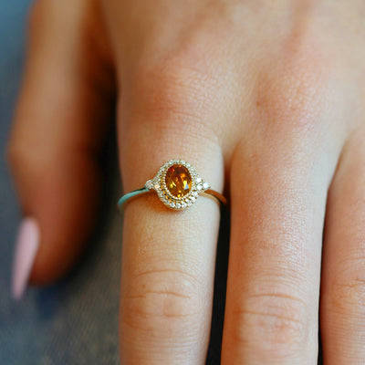 Citrine & Diamond Ring
