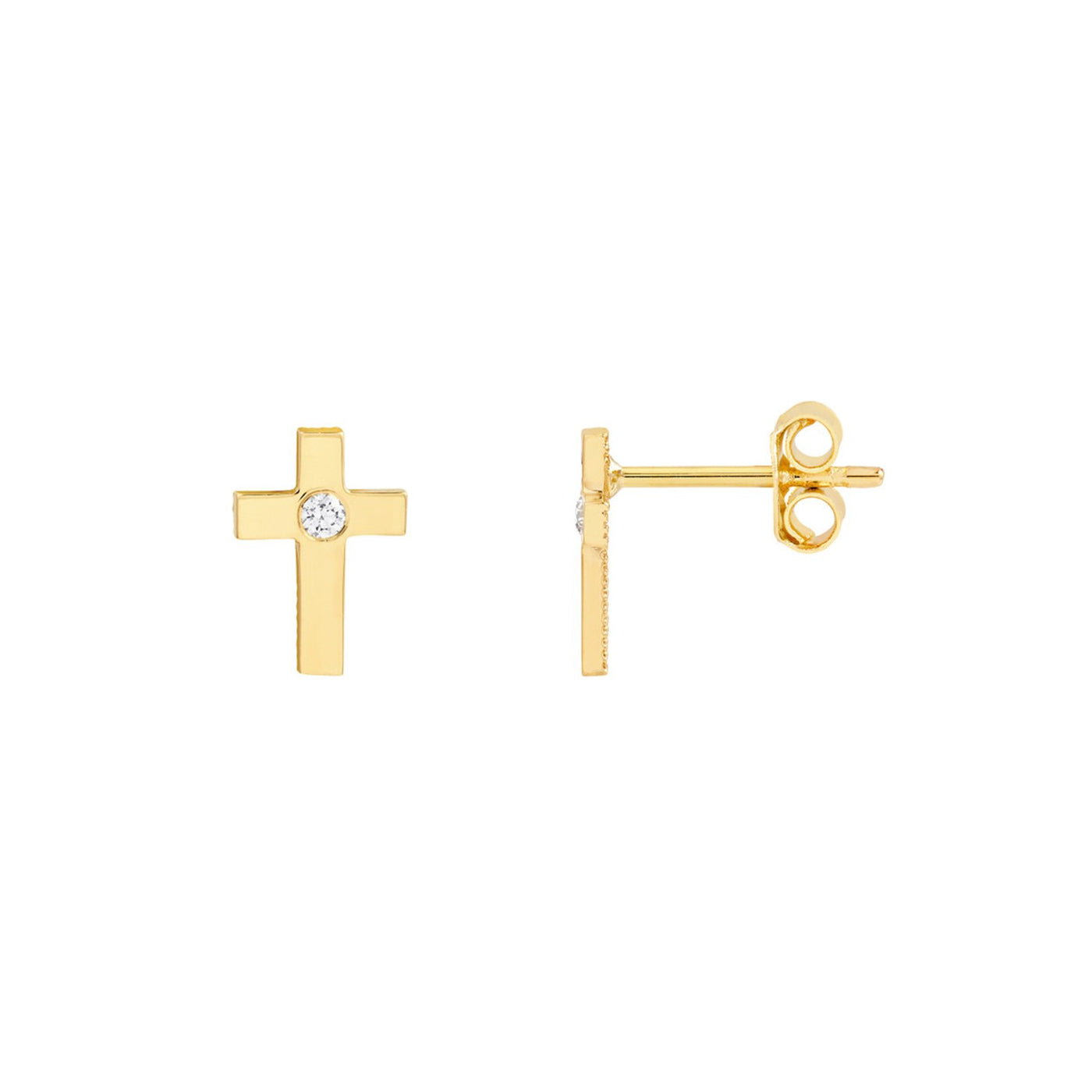 Diamond Cross Stud Earrings