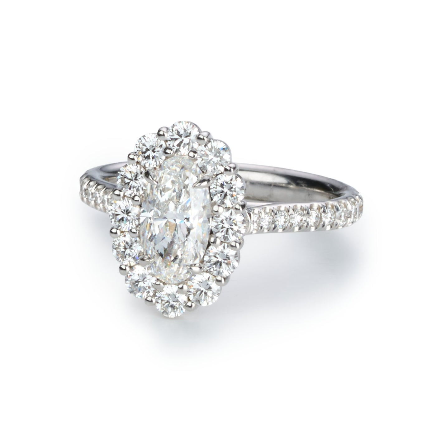 1.01 ct Diamond Oval Halo Engagement Ring