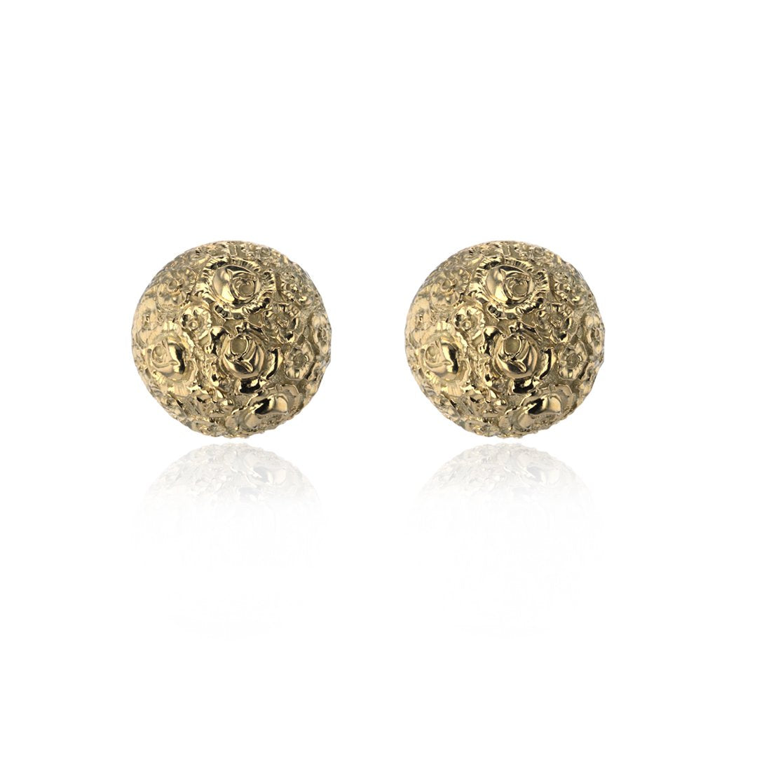 Rosette Decorated Dome Button Earrings