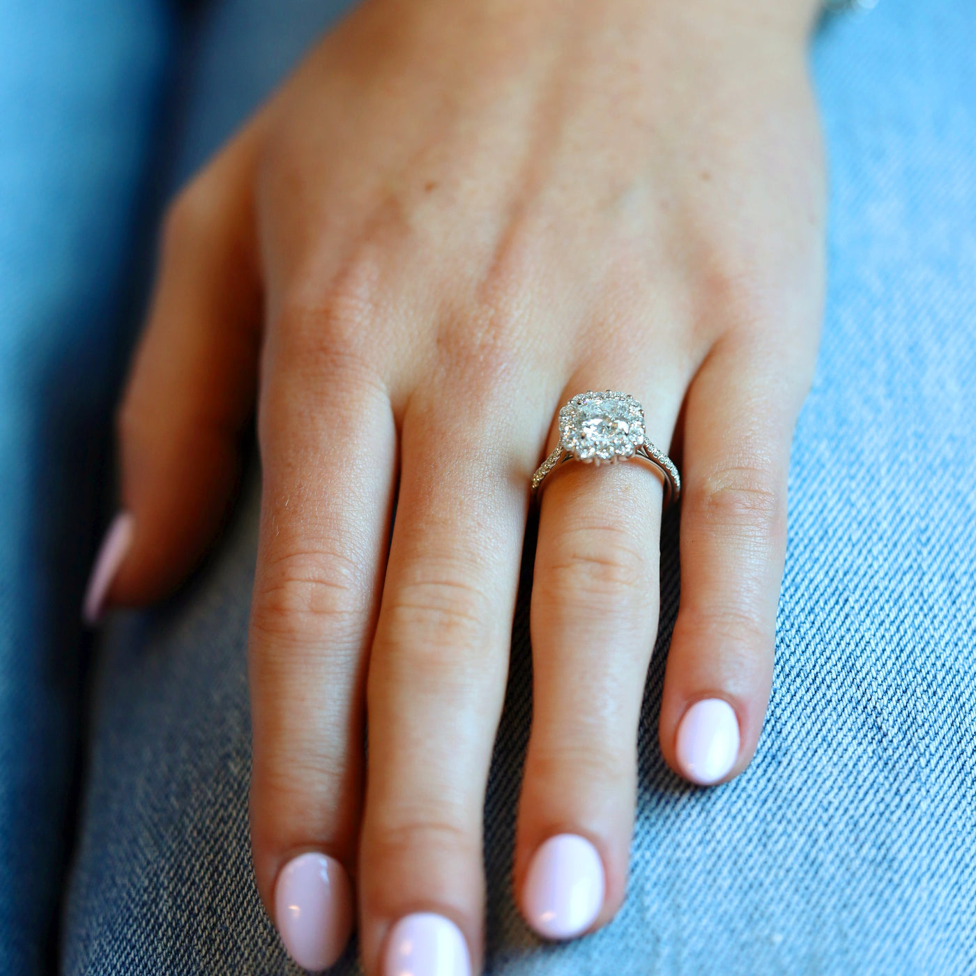 0.70 ct Diamond with 0.98ctw Halo Engagement Ring