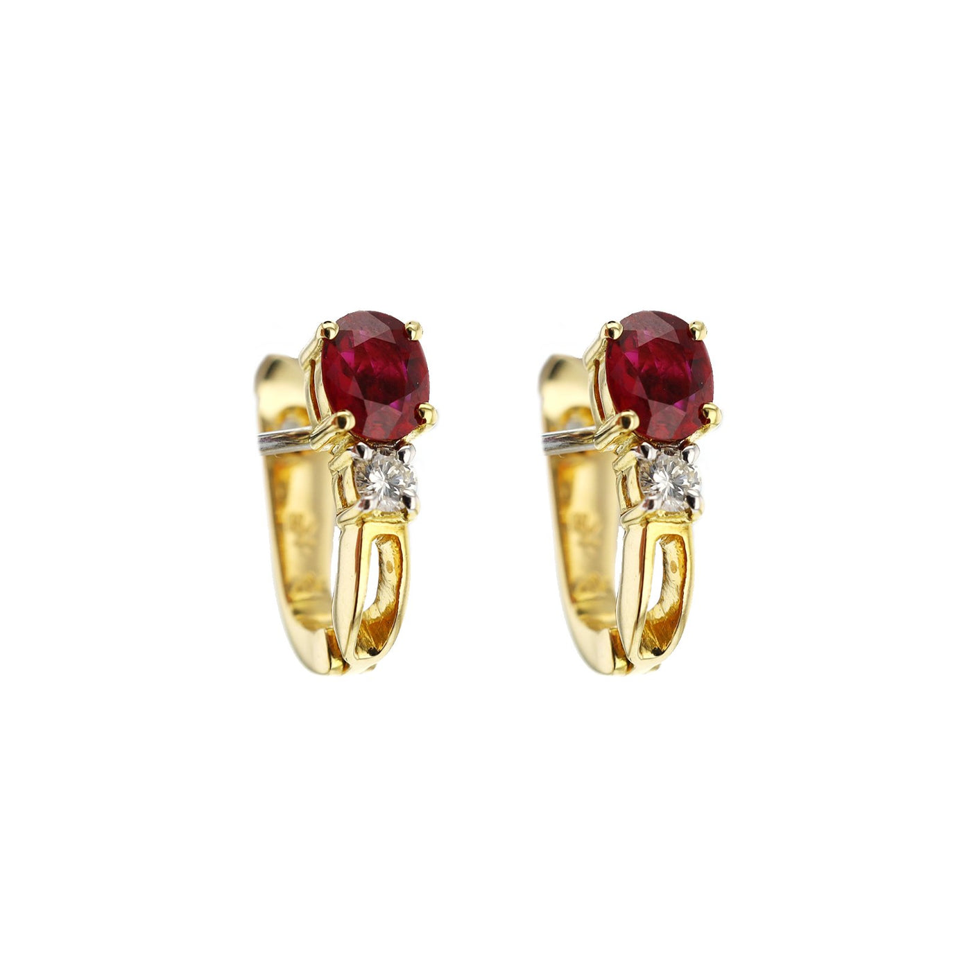 Ruby & Diamond Hoop Earrings
