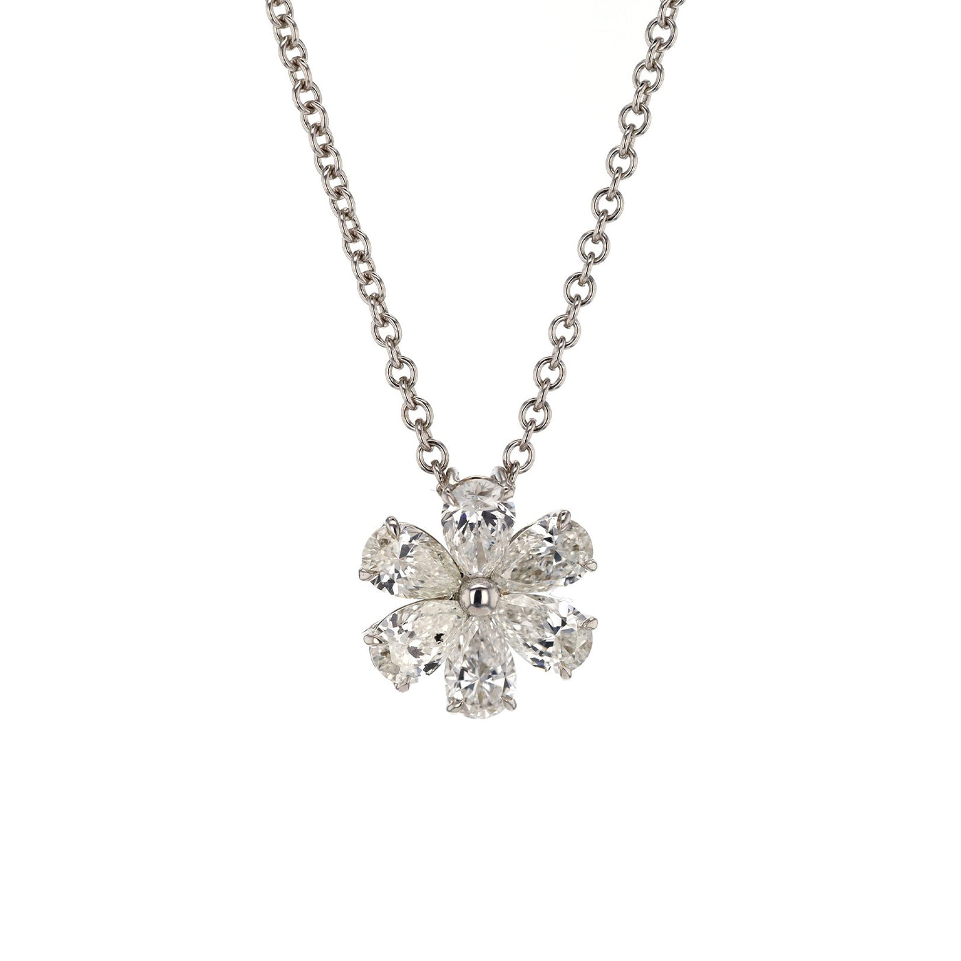 1.41ctw Diamond Flower Pendant Necklace