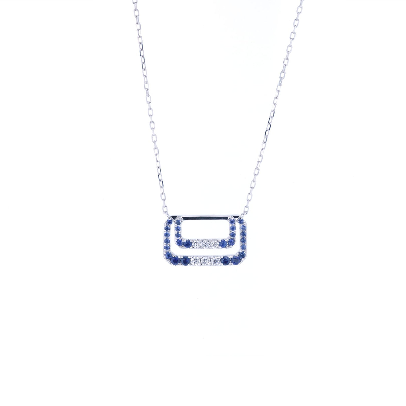 Blue Sapphire & Diamond Pendant Necklace