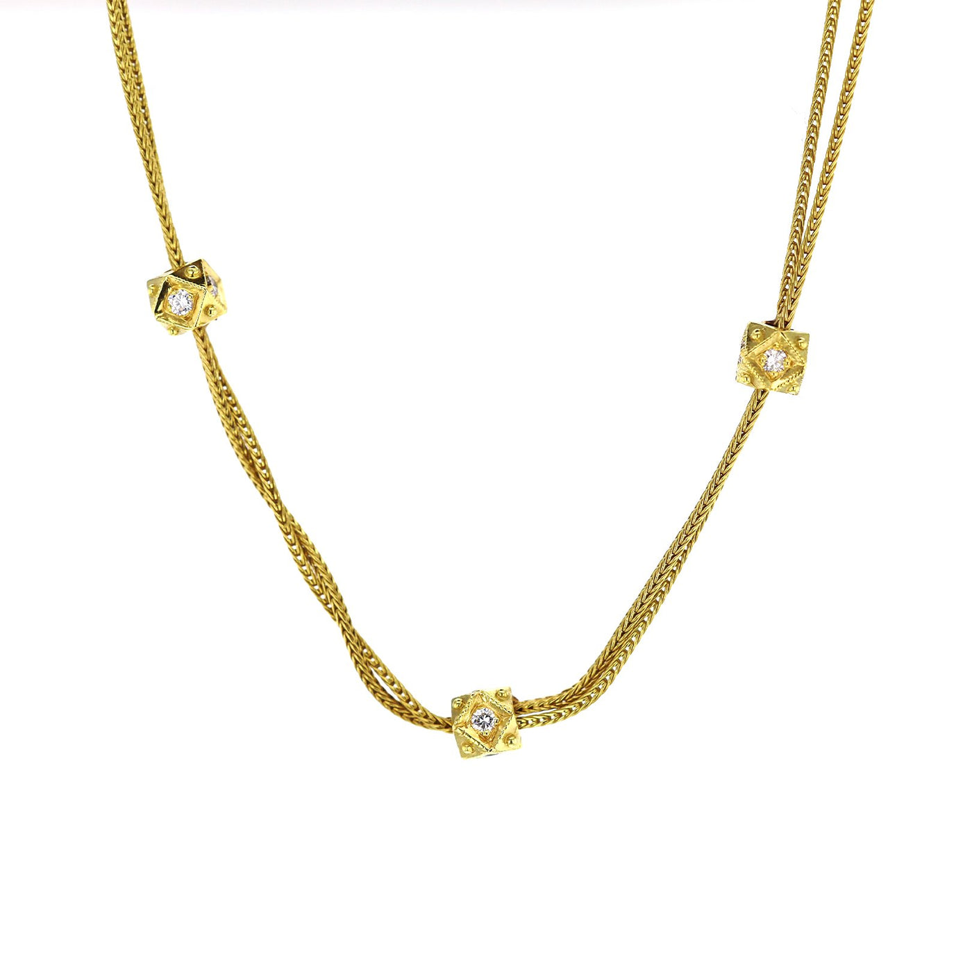 16" Diamond Station Necklace