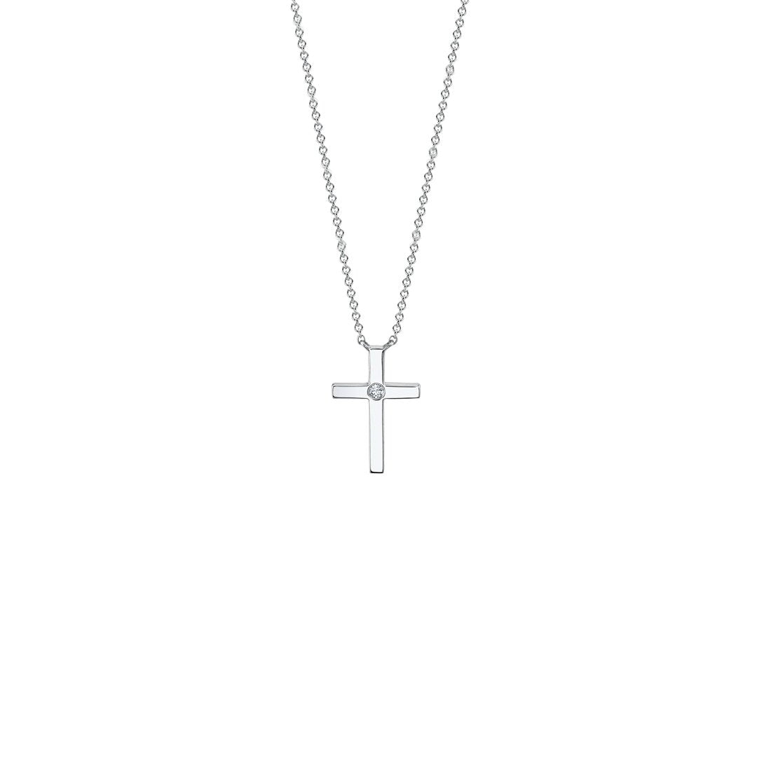 0.03 ctw Diamond Cross Necklace