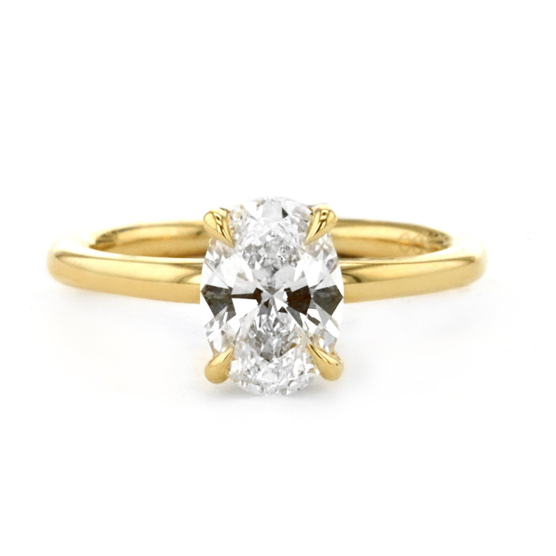 1.60 ct Oval Diamond Hidden Halo Engagement Ring