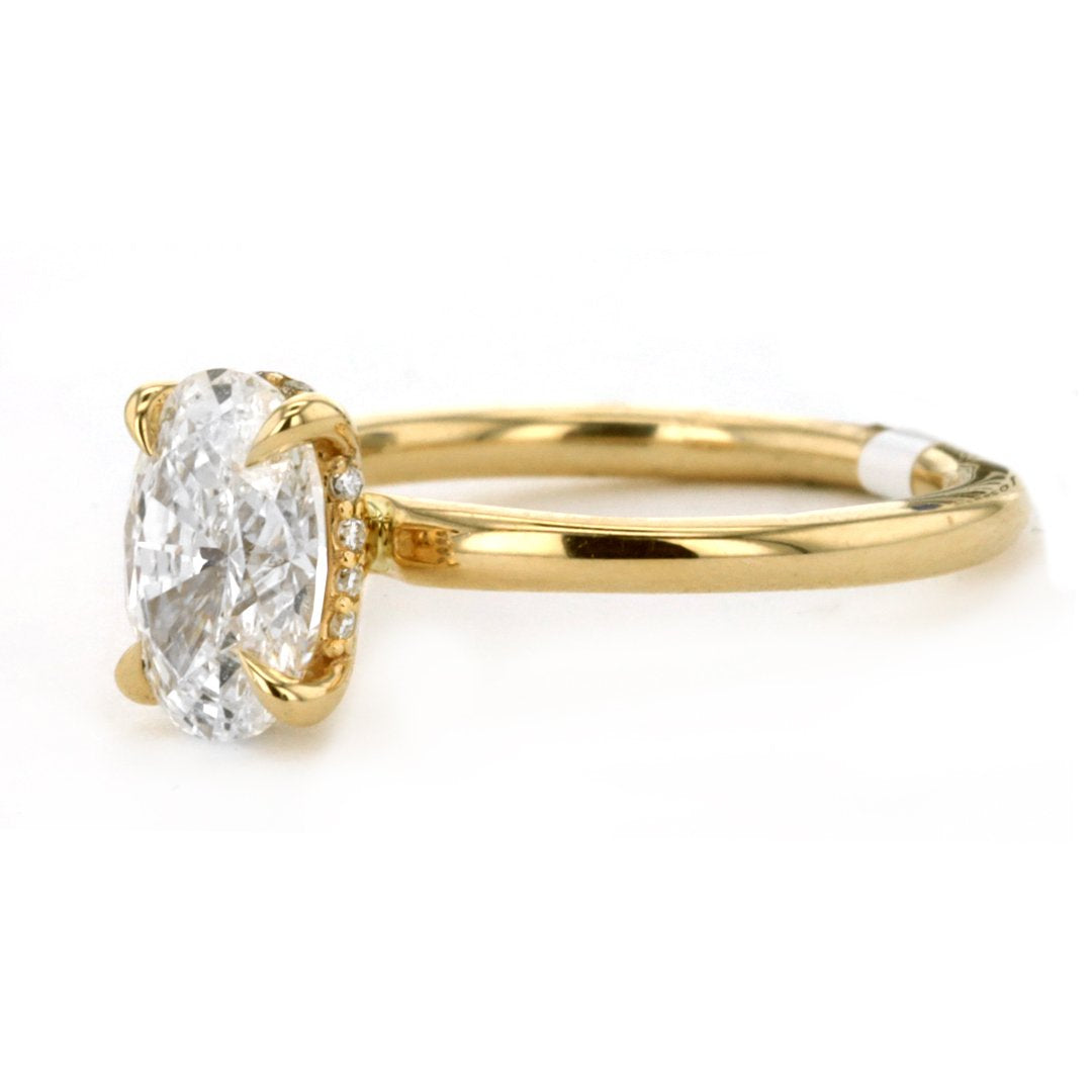 1.60 ct Oval Diamond Hidden Halo Engagement Ring