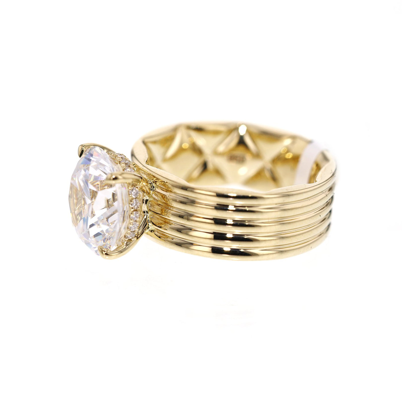 0.10 ctw Diamond Hidden Halo Engagement Ring