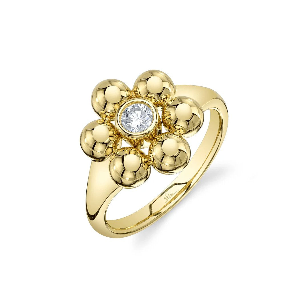 0.19ctw Diamond Flower Ring